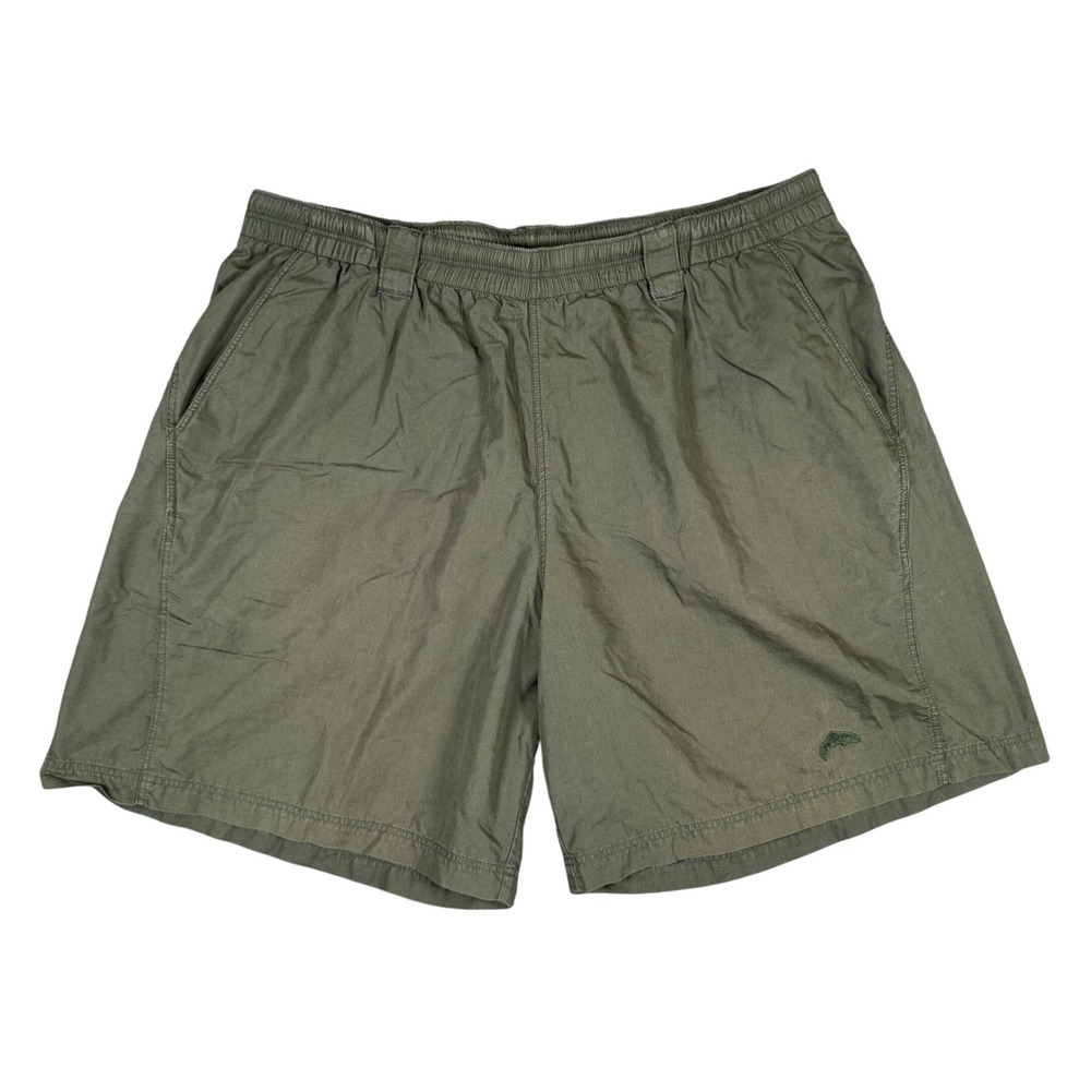Simms Fishing Shorts Mens XL Olive Green NanoSphere Cotton Nylon Drawstring